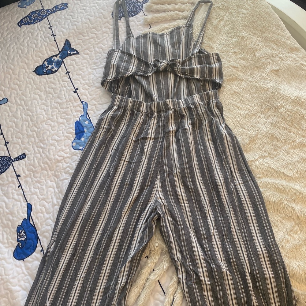 Gray and White Striped jumper
